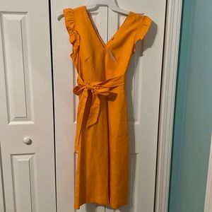 Yellow midi summer dress